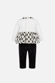 Elisabetta Franchi Bambina Completo Due Pezzi Neonata con Stampa Monogram ENCD1300CI025.0E01