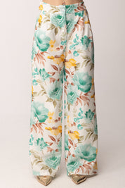 Khloe Femme Completo Floreale con Gilet e Pantalone Palazzo 54612 FANTASIA