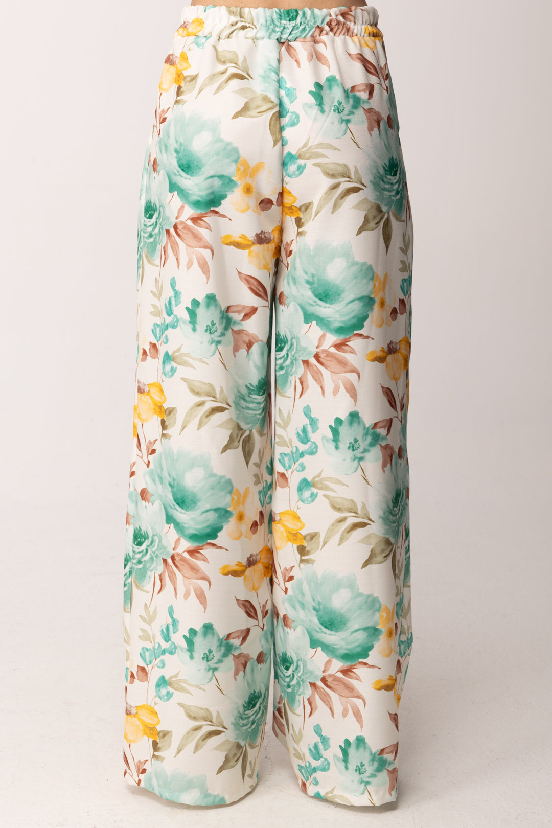 Khloe Femme Completo Floreale con Gilet e Pantalone Palazzo 54612 FANTASIA
