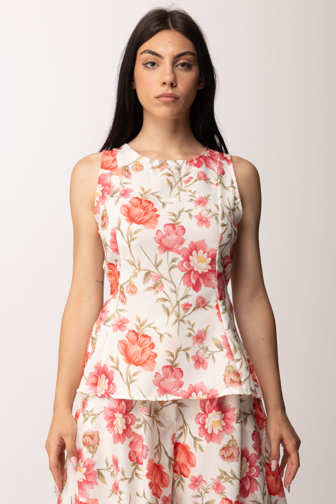 Khloe Femme Completo Floreale con Top e Pantalone Palazzo 54668-54669 FANTASIA 2
