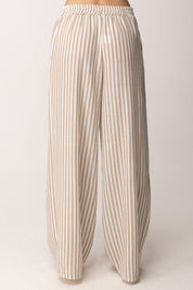 Khloe Femme Completo Gessato con Bustier e Pantalone Palazzo 54705-54706 BEIGE