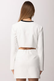 Elisabetta Franchi Bambina Completo Giacca e Gonna In Crepe con Logo EFCM0230GA022.0100