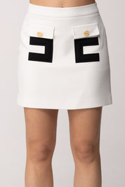 Elisabetta Franchi Bambina Completo Giacca e Gonna In Crepe con Logo EFCM0230GA022.0100