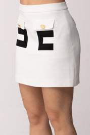 Elisabetta Franchi Bambina Completo Giacca e Gonna In Crepe con Logo EFCM0230GA022.0100