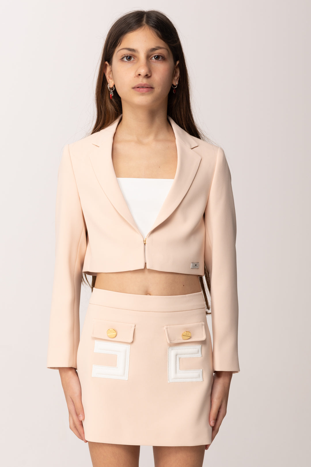 Elisabetta Franchi Bambina Completo Minigonna con Loghi EFGO2200GA022.C145