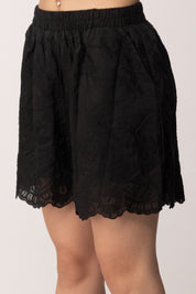 Khloe Femme Completo Ricamato con Blusa e Shorts 6194 NERO