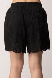 Khloe Femme Completo Ricamato con Blusa e Shorts 6194 NERO