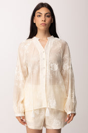 Khloe Femme Completo Ricamato con Camicia e Shorts 6193 BEIGE