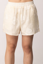Khloe Femme Completo Ricamato con Camicia e Shorts 6193 BEIGE