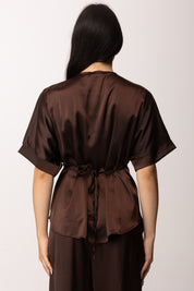 Khloe Femme Completo Satinato con Dettaglio Gioiello 70082 CACAO