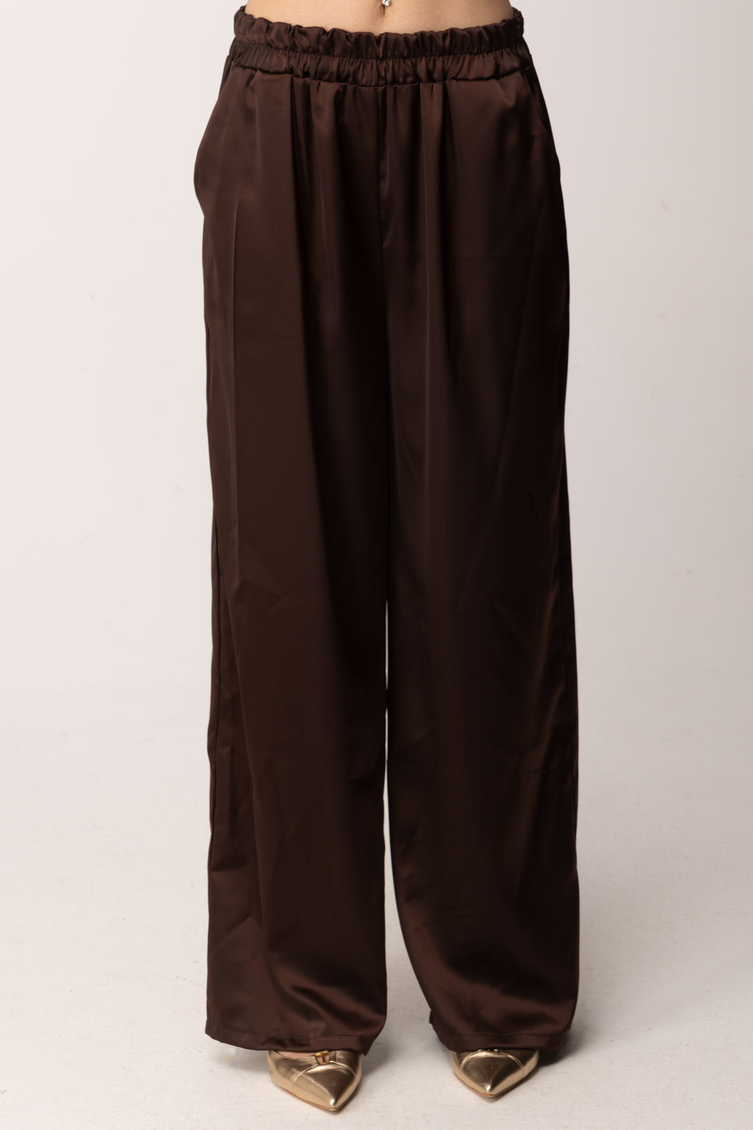 Khloe Femme Completo Satinato con Dettaglio Gioiello 70082 CACAO