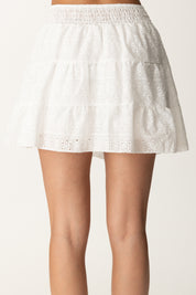 Khloe Femme Completo Top e Gonna con Sangallo BIANCO