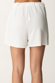 Khloe Femme Completo Top Off Shoulder e Shorts BIANCO