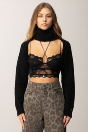 Aniye By Coprispalle In Maglia Maddy a Collo Alto 181011 BLACK