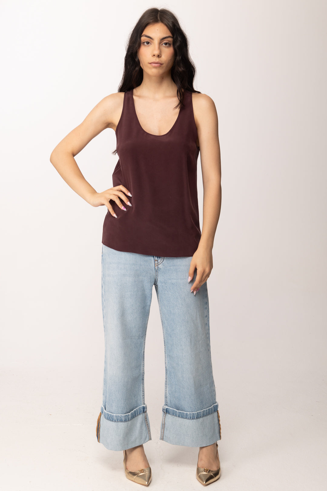 Pinko Crazy Canottiera Crepe De Chin 104670 A2T7 RR7