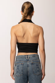 Khloe Femme Crop Top con Drappeggio P3339 NERO