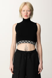 Akep Crop Top con Fascione Decorato MGKD07103 NERO