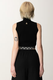 Akep Crop Top con Fascione Decorato MGKD07103 NERO