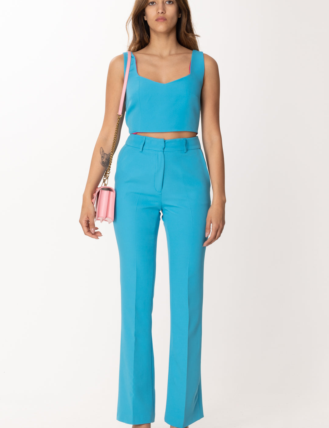 Dramèe Crop Top DRSS23066 TURCHESE