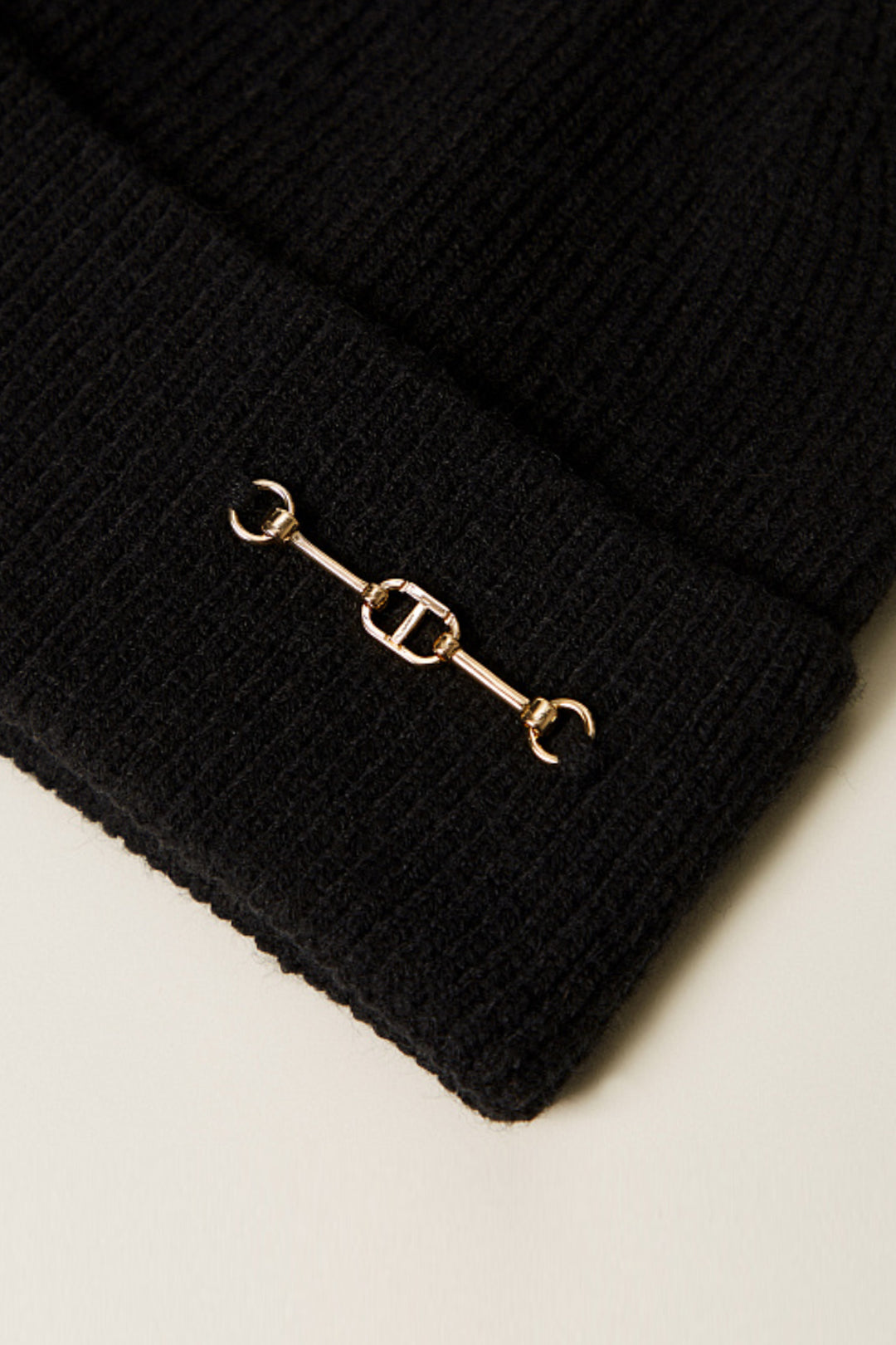 Twin-set Cuffia In Maglia con Morsetto Logo 252TA4420 NERO