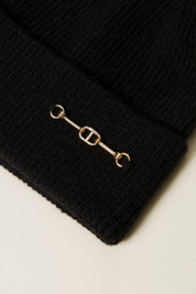 Twin-set Cuffia In Maglia con Morsetto Logo 252TA4420 NERO