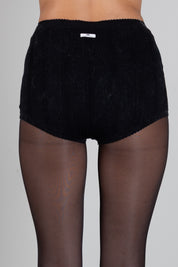 Elisabetta Franchi Culotte In Maglia Traforata con Ricami KS08S66E2 NERO
