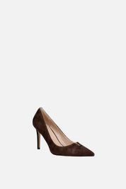 Twin-set Décolleté Alte In Pelle Scamosciata con Logo 262TCP018 DARKNESS BROWN