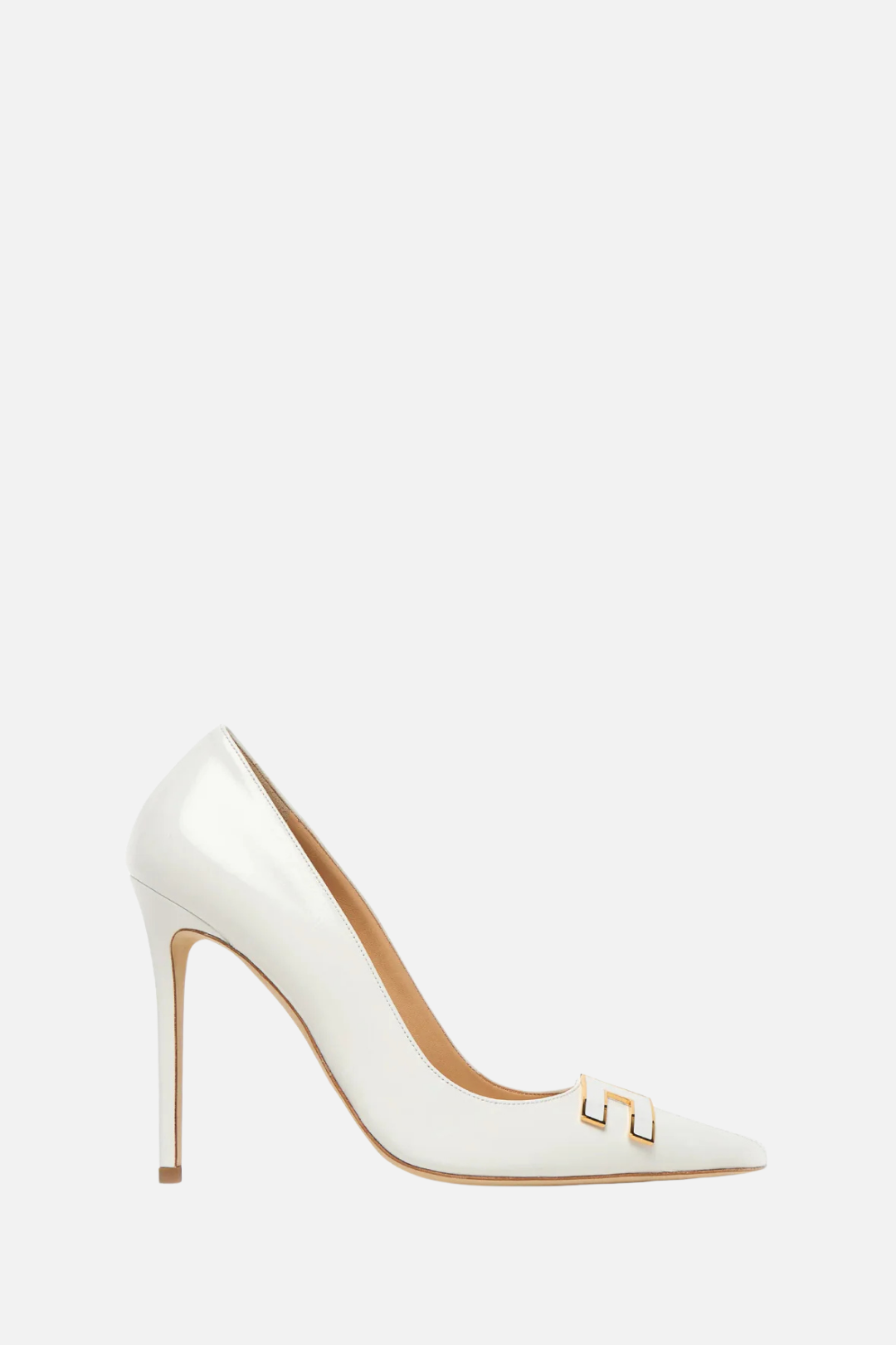 Elisabetta Franchi Décolleté In Pelle con Placca Logo SA14B61E2 AVORIO