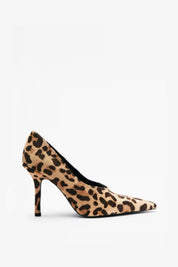 Patrizia Pepe Décolleté In Pelle con Stampa Leopardata 8Z0106 L056 BEIGE/BLACK