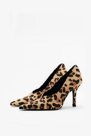 Patrizia Pepe Décolleté In Pelle con Stampa Leopardata 8Z0106 L056 BEIGE/BLACK