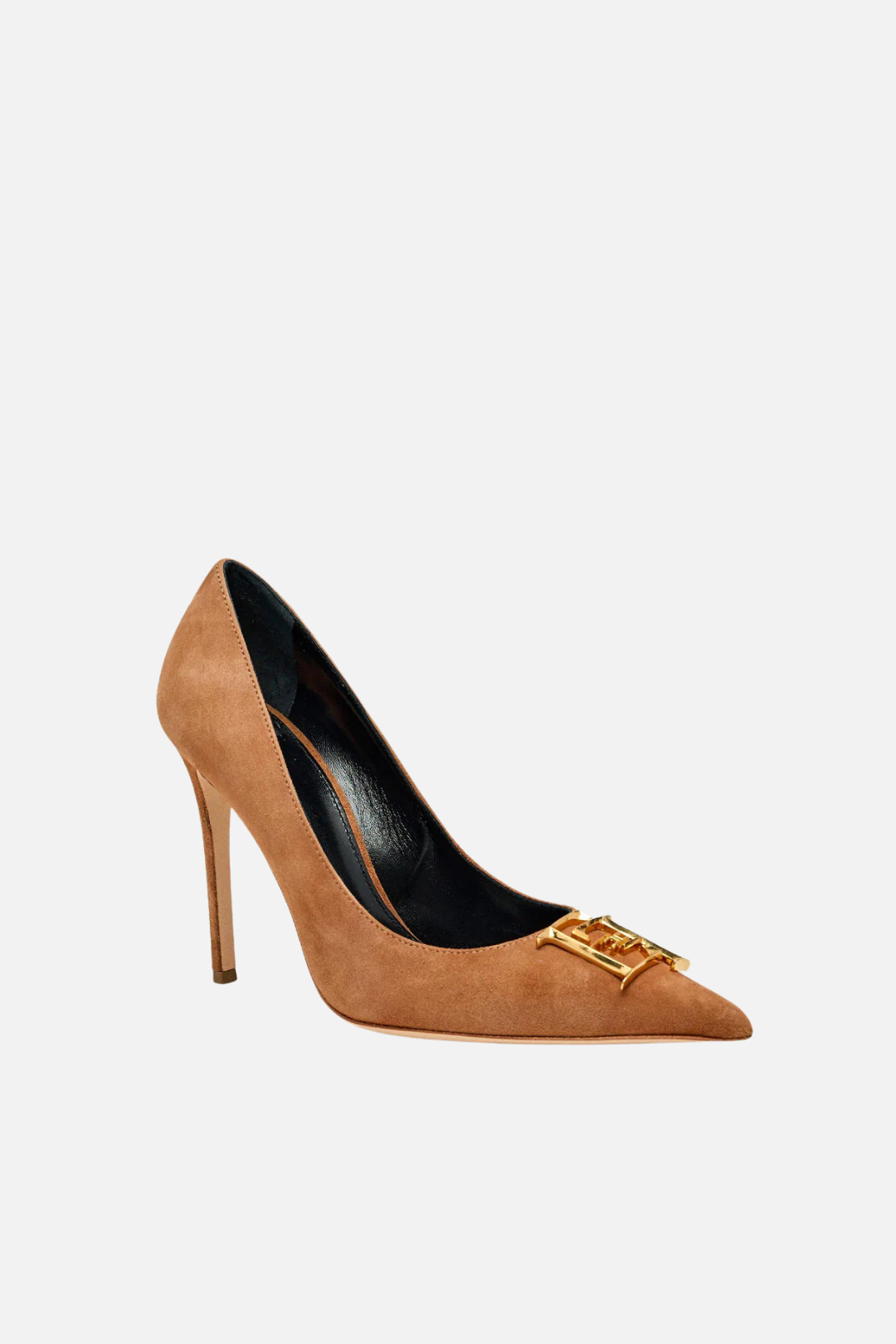 Elisabetta Franchi Décolleté In Suede con Dettaglio Logo Ef SA59L61E2 DAINO