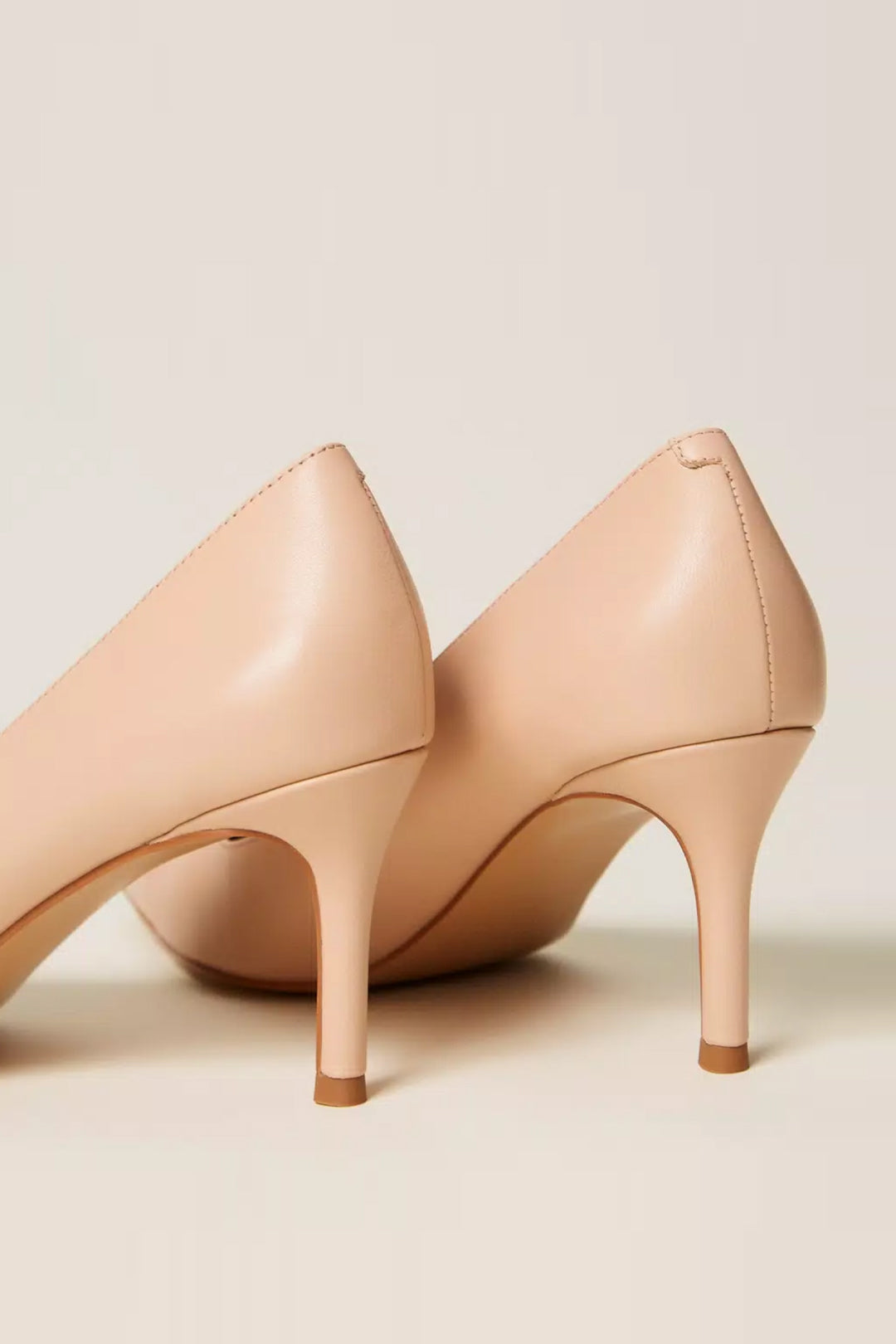 Twin-set Décolleté Medie In Pelle con Morsetto Logo 261TCP032 CANDY PEACH