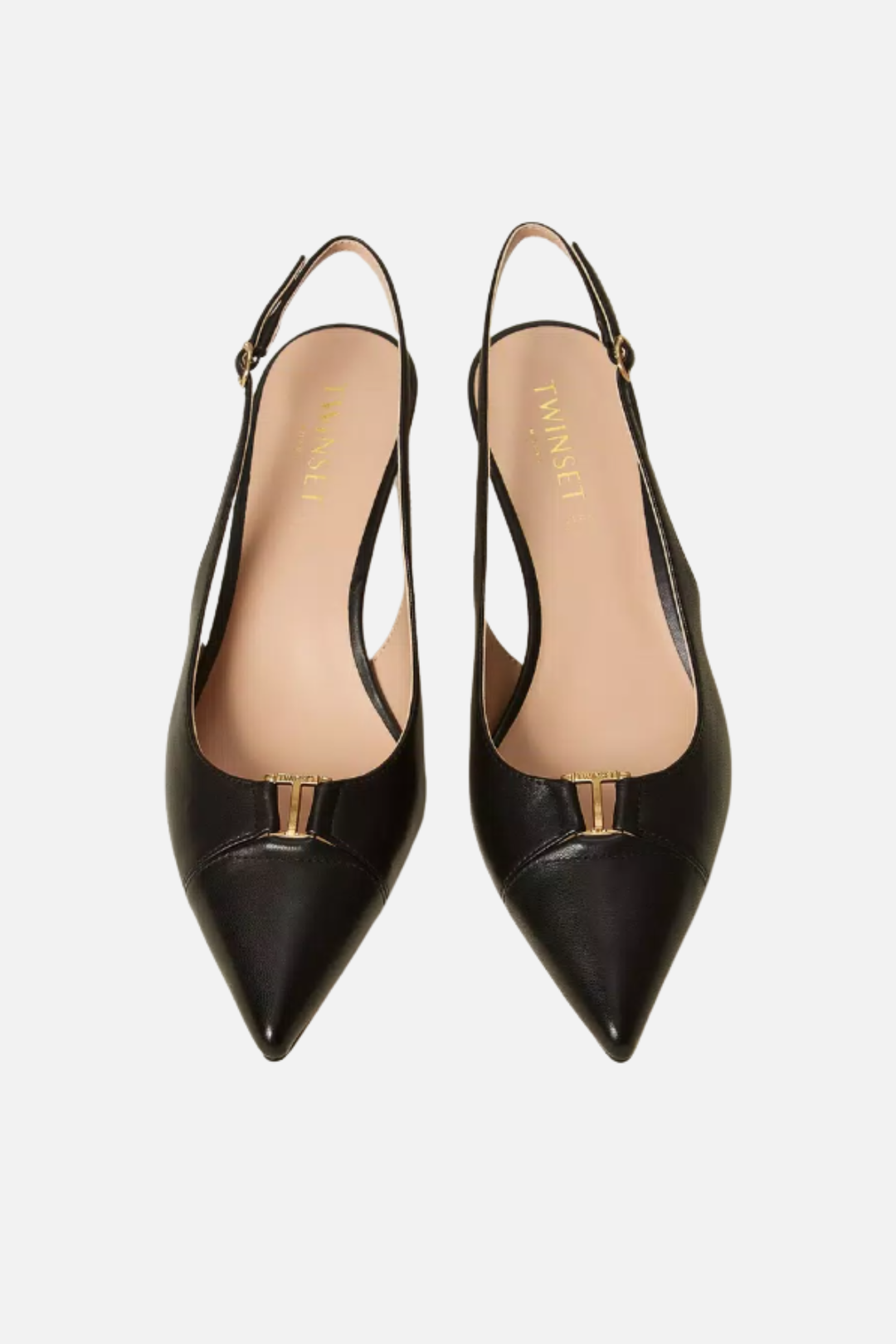 Twin-set Décolleté Slingback In Pelle con Logo 261TCP034 NERO