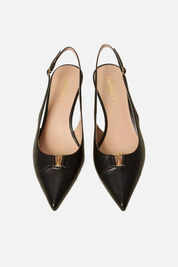 Twin-set Décolleté Slingback In Pelle con Logo 261TCP034 NERO