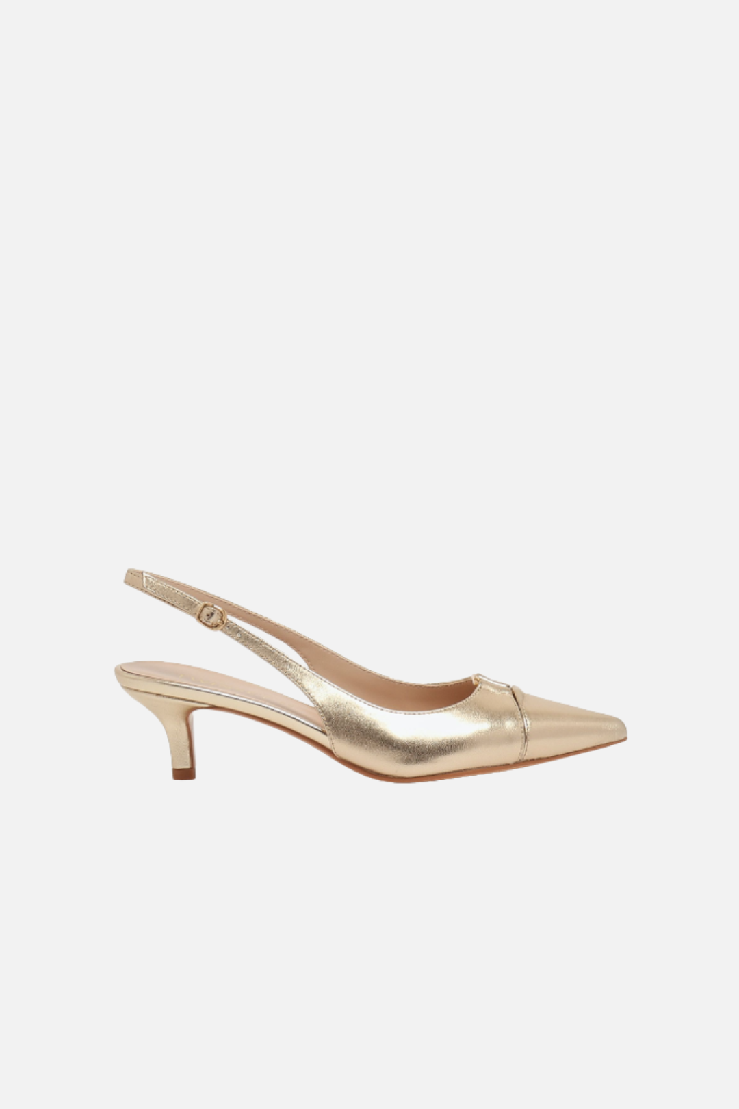 Twin-set Décolleté Slingback In Pelle con Logo 261TCP034 PLATINO