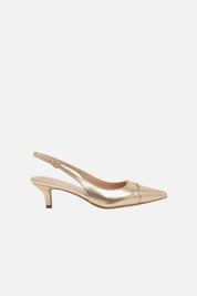 Twin-set Décolleté Slingback In Pelle con Logo 261TCP034 PLATINO
