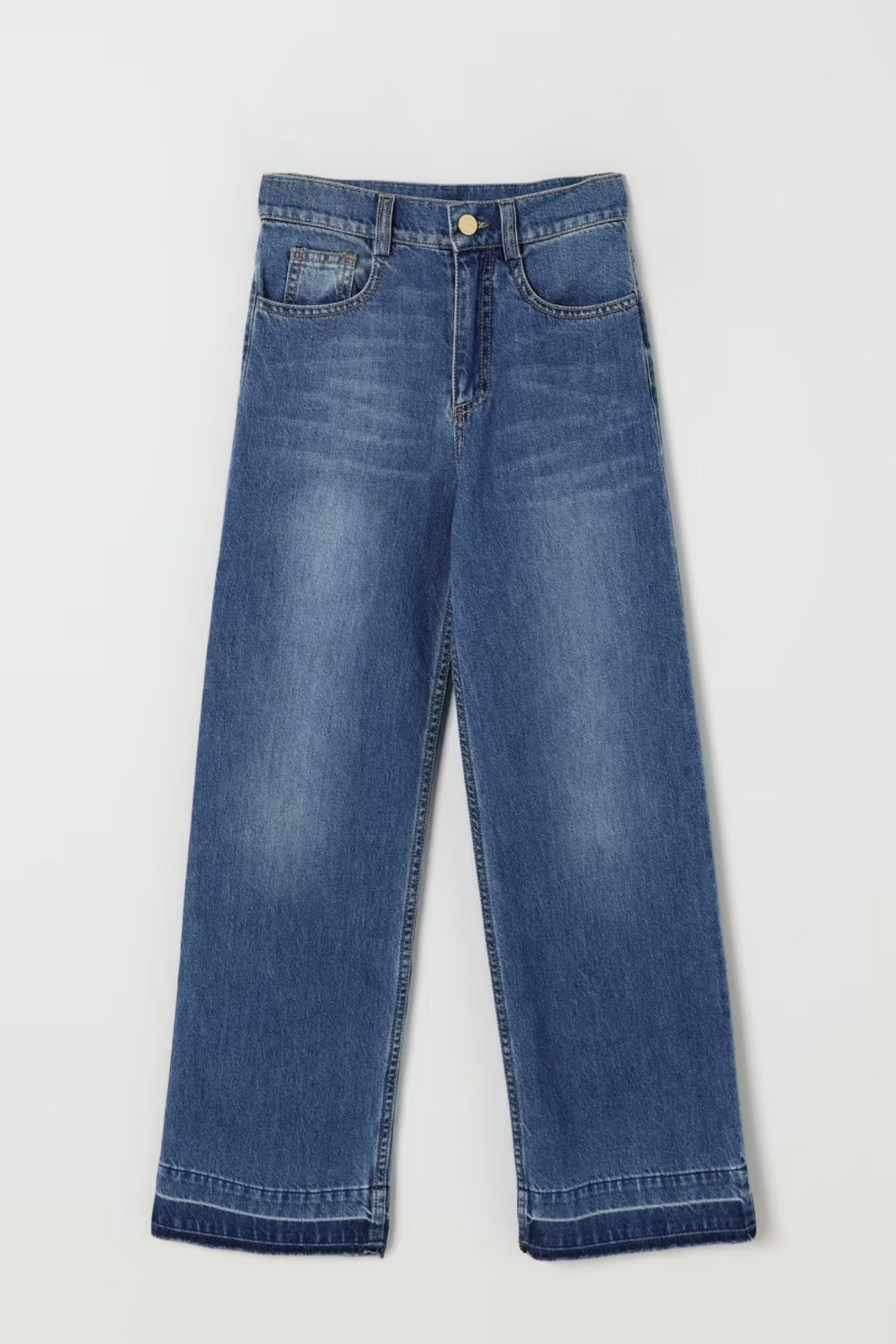 Elisabetta Franchi Bambina Denim Dritto con Ricamo Ef Sul Retro BLU SCURO