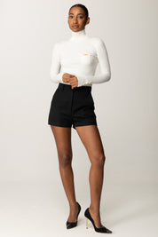 Elisabetta Franchi Dolcevita a Costine con Taschino MK11B56E2 AVORIO