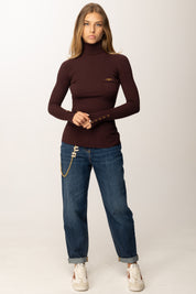 Elisabetta Franchi Dolcevita a Costine con Taschino MK11B56E2 MERLOT