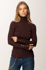 Elisabetta Franchi Dolcevita a Costine con Taschino MK11B56E2 MERLOT