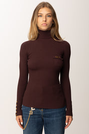 Elisabetta Franchi Dolcevita a Costine con Taschino MK11B56E2 MERLOT