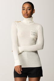 Elisabetta Franchi Dolcevita con Stampa "muse" MK43B57E2 MILK