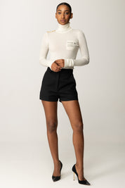 Elisabetta Franchi Dolcevita con Stampa "muse" MK43B57E2 MILK