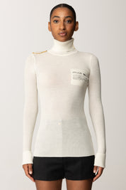 Elisabetta Franchi Dolcevita con Stampa "muse" MK43B57E2 MILK