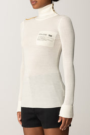 Elisabetta Franchi Dolcevita con Stampa "muse" MK43B57E2 MILK