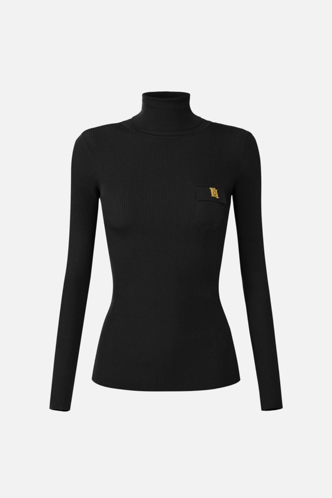 Elisabetta Franchi Dolcevita In Maglia con Ricami à Jour MK05B66E2 NERO