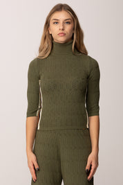 Akep Dolcevita In Maglia Punto Pizzo con Bande Laterali
 MGKD11042 BOSCO