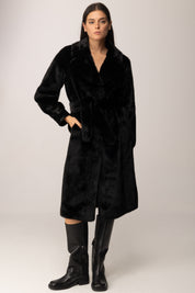 Manila Grace Ecopelliccia con Cintura E002PU NERO