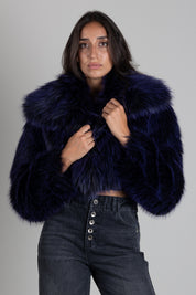 Patrizia Pepe Ecopelliccia Crop con Collo Ampio 8O0016 E0002 PURPLE BAYLAGE FU