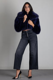 Patrizia Pepe Ecopelliccia Crop con Collo Ampio 8O0016 E0002 PURPLE BAYLAGE FU